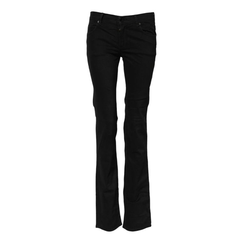 Ermanno Scervino Black Cotton Stretch Flared Bootcut Denim Women's Jeans